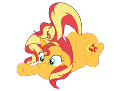 Size: 2700x1946 | Tagged: safe, alternate character, alternate version, artist:gmaplay, sunset shimmer, pony, unicorn, g4, bunset shimmer, butt, eyelashes, face down ass up, female, floppy ears, horn, mare, plot, raised tail, simple background, solo, tail, transparent background