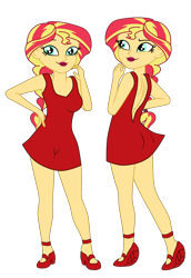 Size: 1938x2811 | Tagged: safe, artist:gmaplay, oc, oc only, oc:sunrise shimmer, equestria girls, g4, ass, bunset shimmer, butt, self paradox, self ponidox, simple background, solo, transparent background