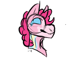 Size: 2048x1536 | Tagged: safe, artist:iizda, pinkie pie, earth pony, pony, g4, bust, female, mare, simple background, smiling, solo, transparent background