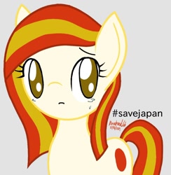 Size: 1080x1105 | Tagged: safe, oc, oc only, oc:poniko, pony, japan, nation ponies, ponified, sad, solo