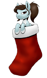 Size: 775x1280 | Tagged: safe, artist:darkhestur, oc, oc only, oc:jest stream, pegasus, pony, christmas, female, holiday, mare, simple background, sock, solo, transparent background