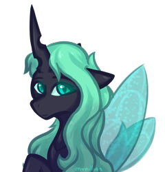 Size: 3345x3489 | Tagged: safe, artist:mynillion, oc, oc only, oc:mynillion, changeling, changeling queen, changeling oc, changeling queen oc, female, glowing, glowing eyes, high res, mare, simple background, solo, spread wings, transparent background, wings
