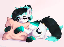 Size: 1280x942 | Tagged: safe, artist:second-can, oc, oc only, pegasus, pony, female, lying down, mare, pillow, prone, solo