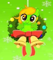 Size: 700x800 | Tagged: safe, artist:pupkinbases, oc, oc:lemon green, pony, christmas, female, food, holiday, lemon, mare, sakyratyan