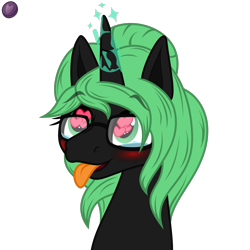 Size: 1000x1000 | Tagged: safe, artist:terminalhash, oc, oc only, oc:terminalhash, pony, unicorn, ahegao, digital art, glasses, horny, magic, open mouth, solo, tongue out, vector