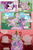 Size: 960x1440 | Tagged: safe, artist:cold-blooded-twilight, lyra heartstrings, rarity, spike, twilight sparkle, dragon, pony, snake, unicorn, cold blooded twilight, comic:cold storm, g4, alternate hairstyle, armband, blushing, comic, dialogue, dragons riding ponies, fangs, glowing, glowing eyes, open mouth, open smile, ponytail, riding, slit pupils, smiling, speech bubble, spike riding twilight, sweat, unicorn twilight, waving