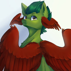 Size: 1280x1274 | Tagged: safe, artist:second-can, oc, oc only, pegasus, pony, colored wings, male, solo, stallion, wing ears, wings