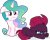 Size: 2422x1928 | Tagged: safe, artist:cirillaq, princess celestia, tempest shadow, pony, unicorn, g4, broken horn, cewestia, duo, female, filly, filly celestia, filly tempest shadow, horn, show accurate, simple background, transparent background, vector, younger