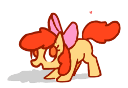 Size: 652x450 | Tagged: artist needed, source needed, safe, apple bloom, earth pony, pony, g4, adorabloom, animated, apple bloom's bow, bow, cute, female, filly, floating heart, hair bow, heart, solo