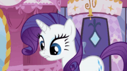 Size: 1000x562 | Tagged: safe, rarity, sweetie belle, pony, unicorn, g4, sisterhooves social, animated, carousel boutique, crying, cute, drawing, emotional, female, filly, floppy ears, gem, gif, lip bite, mare, raribetes, sibling love, sisterly love, solo, sparkles, teary eyes