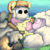 Size: 1584x1584 | Tagged: safe, artist:firefanatic, fluttershy, pony, sheep, g4, cuddling, cute, ewe, fluffy, grass, happy, male, ram, smiling, snuggling