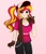 Size: 3514x4096 | Tagged: safe, artist:kittyrosie, sunset shimmer, equestria girls, g4, alternate hairstyle, baseball cap, blushing, cap, clothes, crossover, cute, female, fingerless gloves, gloves, hat, jeans, pants, poké ball, pokémon, pokémon trainer, ponytail, shimmerbetes, shirt, solo, t-shirt, vest