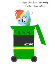 Size: 1536x2048 | Tagged: safe, artist:thread8, derpibooru exclusive, rainbow dash, g4, china, chinese, meme, quote, simple background, trash can, white background