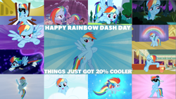 Size: 1987x1117 | Tagged: safe, edit, edited screencap, editor:quoterific, screencap, honey curls, mare e. lynn, rainbow dash, zapp, pegasus, pony, boast busters, daring don't, do princesses dream of magic sheep, every little thing she does, friendship is magic, g4, may the best pet win, pinkie pride, power ponies (episode), princess twilight sparkle (episode), tanks for the memories, the cutie re-mark, the mysterious mare do well, the saddle row review, twilight's kingdom, alternate timeline, apocalypse dash, backwards ballcap, baseball cap, cap, cloud, collage, crystal war timeline, dashabtes, drink, eyes closed, faic, female, flying, hat, helmet, i'll fly, mind control, open mouth, power ponies, rainbow, rainbow dash day, rainbow power, smug, smugdash, solo focus, sombra soldier, sunglasses, torn ear