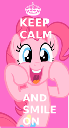 Size: 308x565 | Tagged: safe, artist:cupcakemouse, pinkie pie, earth pony, pony, g4, crown, cute, jewelry, keep calm and carry on, regalia, solo