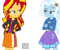 Size: 1280x1063 | Tagged: safe, artist:xxdavid5000xx, sunset shimmer, trixie, equestria girls, g4, female, lesbian, ship:suntrix, shipping