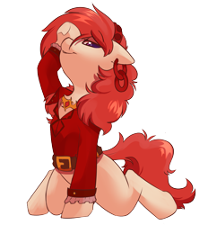 Size: 1923x2073 | Tagged: safe, artist:beardie, oc, oc only, oc:rosa lanzar, pony, cute, ear piercing, earring, female, jewelry, kneeling, looking at you, mare, necklace, piercing, simple background, solo, transparent background, underhoof