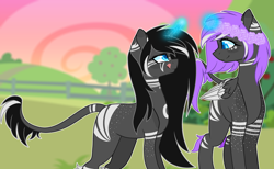 Size: 3624x2228 | Tagged: safe, artist:aestheticallylithi, artist:paintpalet35, oc, oc only, oc:lithium frost, pegasus, pony, unicorn, base used, collaboration, female, high res, mare