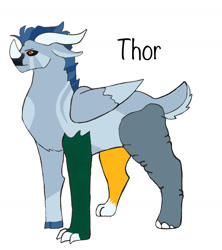 Size: 1280x1441 | Tagged: safe, artist:silver-ops, oc, oc only, oc:thor, pony, draconequus hybrid, interspecies offspring, magical gay spawn, male, offspring, parent:discord, parent:rockhoof, parents:roccord, simple background, solo, white background