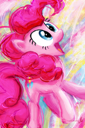 Size: 1000x1500 | Tagged: safe, artist:xoaba, pinkie pie, earth pony, pony, g4, poster, solo, traditional art