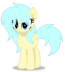 Size: 3000x3281 | Tagged: safe, artist:keronianniroro, oc, oc only, oc:aqua everglow, pegasus, pony, chest fluff, female, high res, mare, movie accurate, simple background, solo, vector