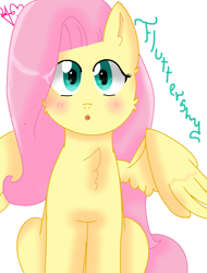 Size: 756x996 | Tagged: safe, artist:mayerlingg23, fluttershy, pegasus, pony, g4, blushing, cute, female, looking at you, mare, shyabetes, simple background, solo, white background