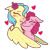 Size: 400x400 | Tagged: safe, artist:princessmuffinart, pinkie pie, princess skystar, classical hippogriff, earth pony, hippogriff, pony, g4, blushing, duo, female, heart, lesbian, ship:skypie, shipping, simple background, snuggling, transparent background