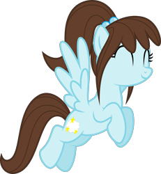 Size: 4000x4331 | Tagged: safe, artist:melisareb, oc, oc only, oc:cotton star, pegasus, pony, absurd resolution, eyes closed, female, mare, ponytail, show accurate, simple background, solo, transparent background, vector, wings