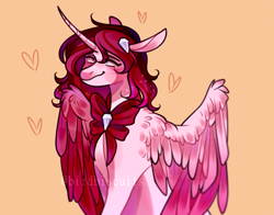 Size: 1500x1174 | Tagged: safe, artist:birdbiscuits, oc, oc only, alicorn, pony, alicorn oc, female, horn, mare, neck bow, solo, wings