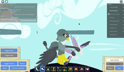 Size: 1440x837 | Tagged: safe, gabby, griffon, g4, 3d, female, roblox, roleplay is magic, screenshots, solo focus, spread wings, wings