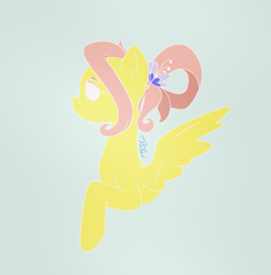 Size: 913x929 | Tagged: safe, artist:mrex123, fluttershy, pegasus, pony, g4, alternate hairstyle, blank eyes, blue background, flower, older, older fluttershy, profile, simple background, solo