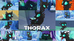 Size: 1966x1107 | Tagged: safe, edit, edited screencap, editor:quoterific, screencap, starlight glimmer, thorax, trixie, changeling, pony, unicorn, g4, the times they are a changeling, to change a changeling, to where and back again, angry, baby, baby changeling, female, gasp, male, open mouth, sad, shocked, tongue out, trio, walking