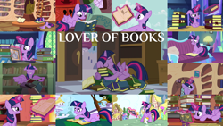 Size: 1974x1111 | Tagged: safe, edit, edited screencap, editor:quoterific, screencap, bon bon, coco crusoe, doctor whooves, lyra heartstrings, meadow song, merry may, parasol, pinkie pie, roseluck, sunshower raindrops, sweetie drops, time turner, twilight sparkle, alicorn, earth pony, mouse, pegasus, pony, unicorn, a friend in deed, amending fences, castle mane-ia, friendship is magic, g4, made in manehattan, pinkie apple pie, pinkie pride, princess spike, secret of my excess, shadow play, spike at your service, testing testing 1-2-3, book, book nest, eyes closed, female, glowing horn, golden oaks library, hearts and hooves day, horn, magic, magic aura, male, melody (g4), open mouth, sitting, sleeping, solo, teeth, that pony sure does love books, twilight sparkle (alicorn), twilight's castle, unicorn twilight
