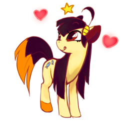 Size: 700x700 | Tagged: safe, artist:n0pies, oc, oc only, earth pony, meowth, pony, ahoge, crossover, cute, licking, licking lips, pictogram, pokémon, ponified, simple background, tongue out, white background