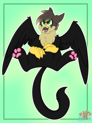 Size: 3000x3994 | Tagged: safe, artist:sleepysuika, oc, oc only, oc:sasha steelclaw, griffon, cute, high res, paw pads, paws, smiling, solo, toe beans, underpaw