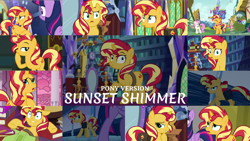 Size: 1974x1111 | Tagged: safe, edit, edited screencap, editor:quoterific, screencap, rainbow dash, sci-twi, sunset shimmer, twilight sparkle, twinkleshine, alicorn, pegasus, pony, unicorn, equestria girls, equestria girls specials, g4, my little pony equestria girls, my little pony equestria girls: better together, my little pony equestria girls: forgotten friendship, my little pony equestria girls: mirror magic, my little pony equestria girls: spring breakdown, bag, equestria girls ponified, evil, eyes closed, glasses, grin, human pony dash, nervous, nervous smile, open mouth, running, saddle bag, smiling, teeth, twilight sparkle (alicorn), twilight's castle, twinkleshine is not amused, unamused, unicorn sci-twi