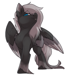 Size: 1268x1380 | Tagged: safe, artist:beardie, oc, oc only, pegasus, pony, simple background, smiling, smug, solo, wings