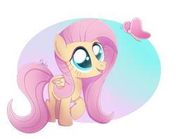Size: 1024x808 | Tagged: safe, artist:nnaly, fluttershy, butterfly, pegasus, pony, g4, cute, female, filly, filly fluttershy, shyabetes, simple background, sparkly eyes, transparent background, younger