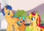 Size: 654x462 | Tagged: safe, artist:sweetpeasnuzzle, flash sentry, sunset shimmer, oc, pegasus, pony, unicorn, equestria girls, g4, my little pony: friendship is magic, the last problem, base used, bipedal, cropped, family, father and child, father and son, female, male, mother and child, mother and son, offspring, open mouth, parent:flash sentry, parent:sunset shimmer, parents:flashimmer, ship:flashimmer, shipping, sitting, straight, trio