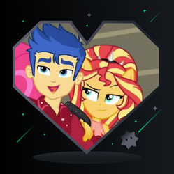 Size: 1280x1284 | Tagged: safe, artist:3d4d, flash sentry, sunset shimmer, cheer you on, equestria girls, g4, my little pony equestria girls: better together, female, holiday, male, ship:flashimmer, shipping, straight, valentine's day, valentine's day card