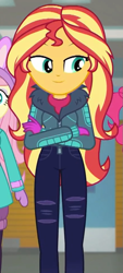 Size: 433x962 | Tagged: safe, screencap, fluttershy, pinkie pie, sunset shimmer, equestria girls, equestria girls series, g4, holidays unwrapped, winter break-in, spoiler:eqg series (season 2), cropped