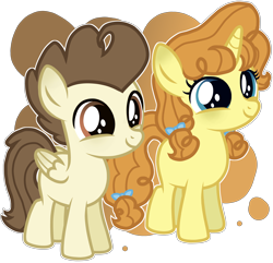 Size: 5768x5552 | Tagged: safe, artist:brushprism, artist:magicalbases, pound cake, pumpkin cake, pegasus, pony, unicorn, g4, absurd resolution, base used, cake twins, colt, cute, duo, female, filly, male, medibang paint, older, older pound cake, older pumpkin cake, poundabetes, pumpkinbetes, puppy dog eyes, siblings, simple background, transparent background, twins