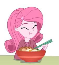Size: 945x1044 | Tagged: safe, artist:muhammad yunus, oc, oc only, oc:annisa trihapsari, equestria girls, g4, base used, clothes, equestria girls-ified, eyes closed, female, food, heart, simple background, solo, transparent background