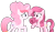 Size: 1406x828 | Tagged: safe, artist:muhammad yunus, oc, oc only, oc:annisa trihapsari, oc:strawberries, alicorn, earth pony, pony, g4, base used, duo, duo female, female, mare, not pinkie pie, not rarity, open mouth, pink body, pink hair, red hair, siblings, simple background, sisters, transparent background, vector
