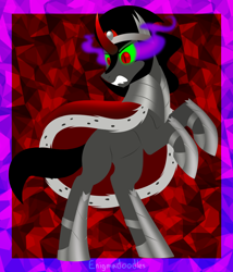 Size: 900x1050 | Tagged: safe, artist:enigmadoodles, king sombra, pony, g4, dark magic, magic, rearing, solo