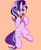 Size: 3347x4096 | Tagged: safe, artist:kittyrosie, starlight glimmer, pony, unicorn, g4, blushing, cheese pizza, cute, eating, food, glimmerbetes, orange background, pineapple pizza, pizza, simple background, slice of pizza, solo, starry eyes, that pony sure does love pineapple pizza, tomato, tomato pizza, tomatoes, wingding eyes