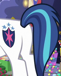Size: 221x273 | Tagged: safe, screencap, shining armor, pony, unicorn, best gift ever, g4, butt, cutie mark, male, pictures of butts, plot, shieldbutt, stallion