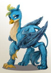 Size: 700x1000 | Tagged: safe, artist:vorobionish, gallus, griffon, g4, badass, beak, claws, male, solo, tail