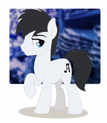 Size: 1995x2297 | Tagged: safe, artist:dyonys, oc, earth pony, pony, male, raised hoof, smiling, stallion, standing