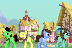Size: 1314x876 | Tagged: safe, artist:mexicangirl12, earth pony, pony, building, clothes, glasses, outdoors, ponified